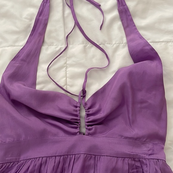 Marciano silk halter dress XS lavender purple - Picture 3 of 7
